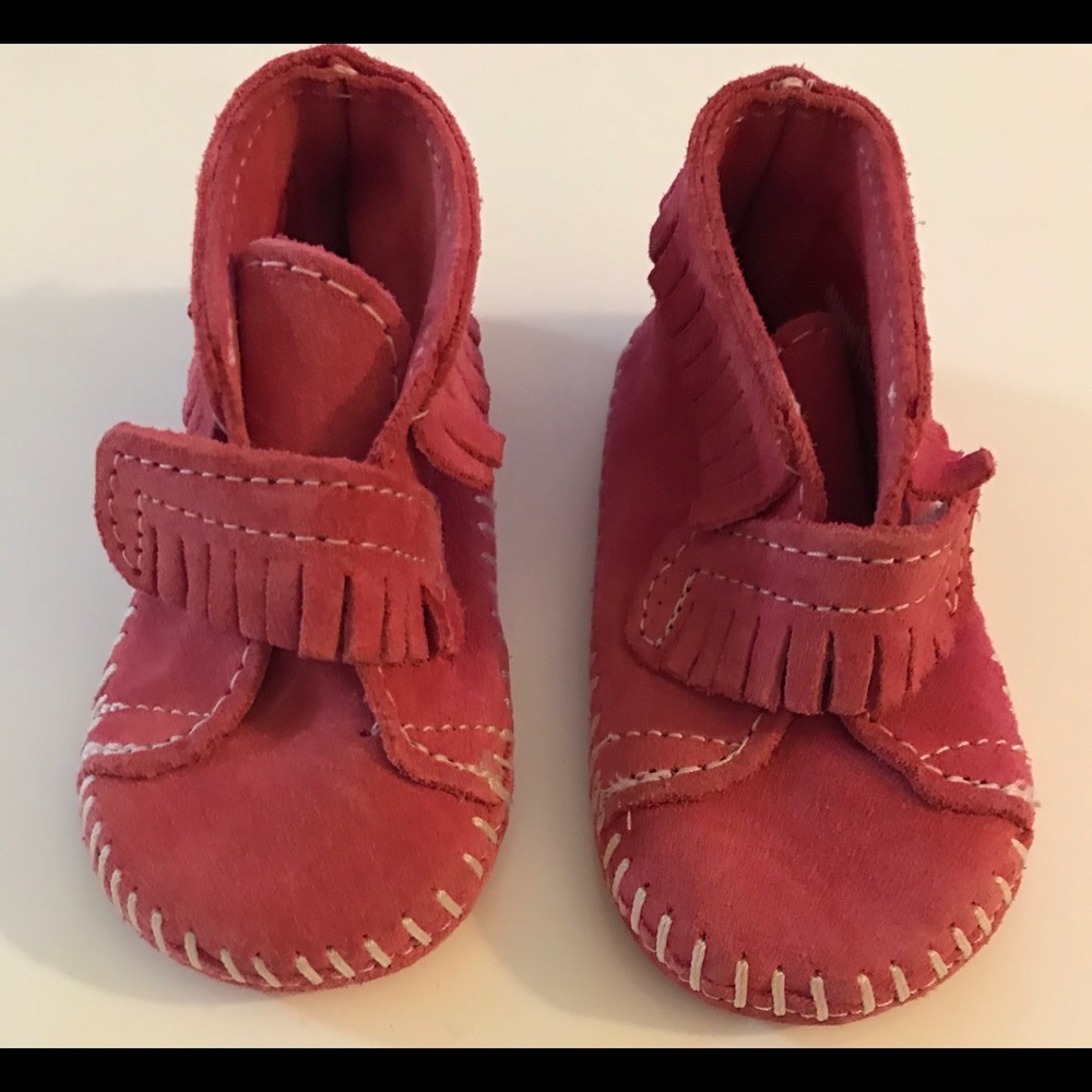 Pink baby Minnetonkas